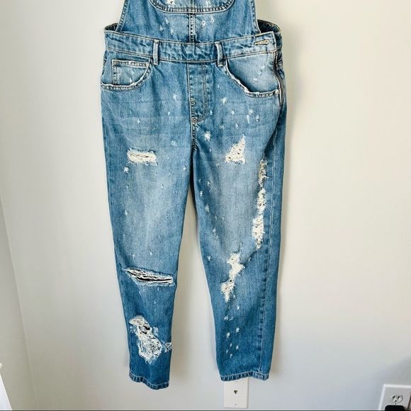 ZARA Distressed Trafaluc Overalls XS - Picture 7 of 9